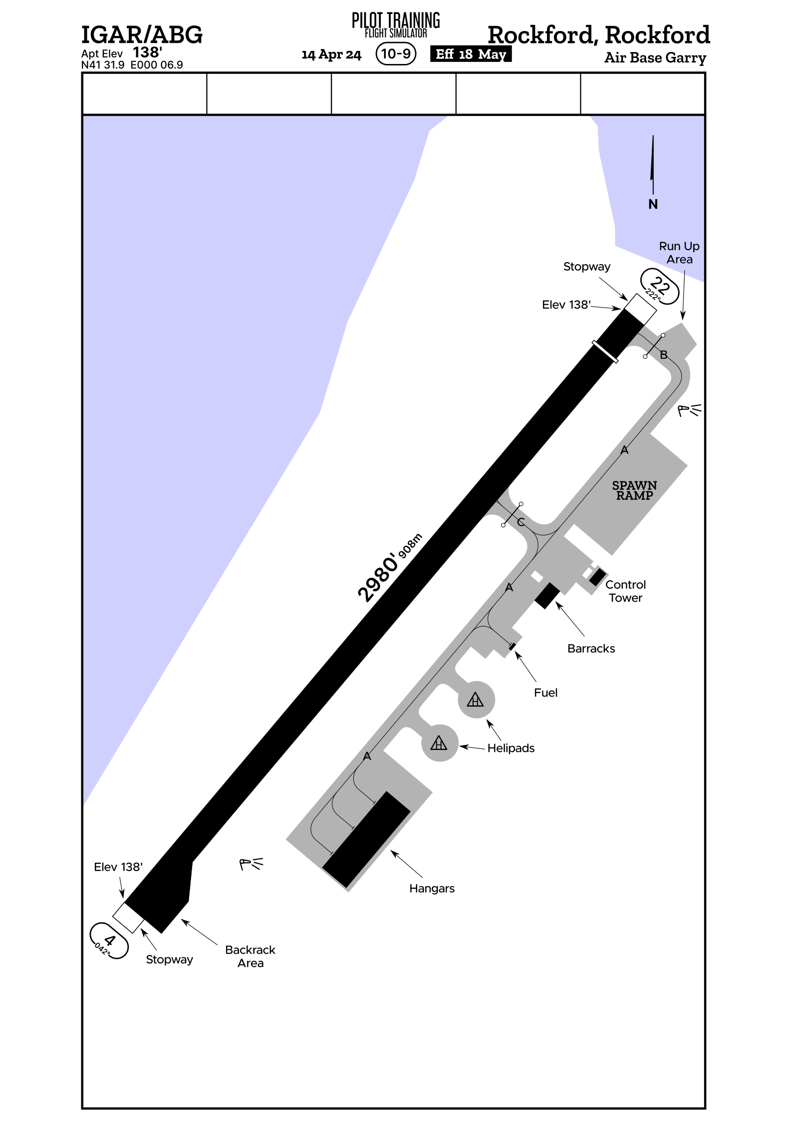 Airport ground chart for the airport IGAR